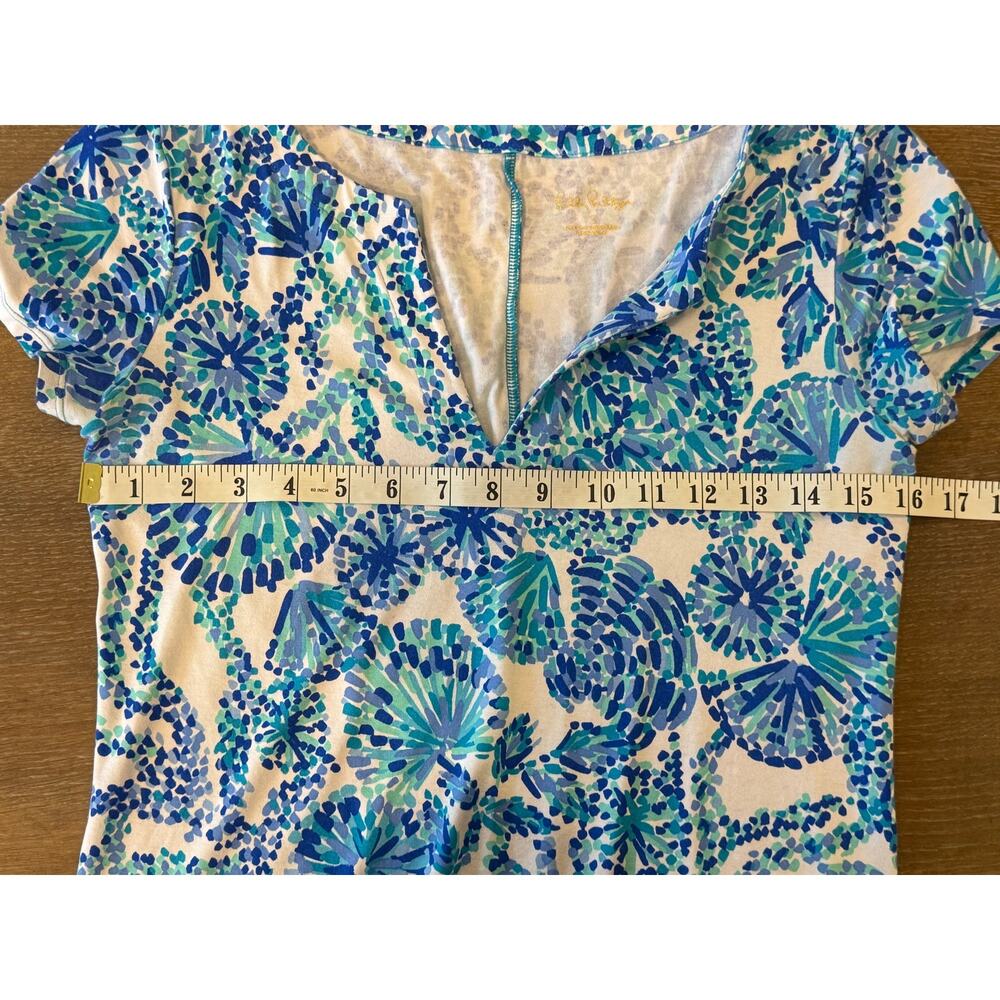 LILLY PULITZER Sophieletta Dress Turquoise Oasis Shell Me You Love Me size S0 - Picture 10 of 10